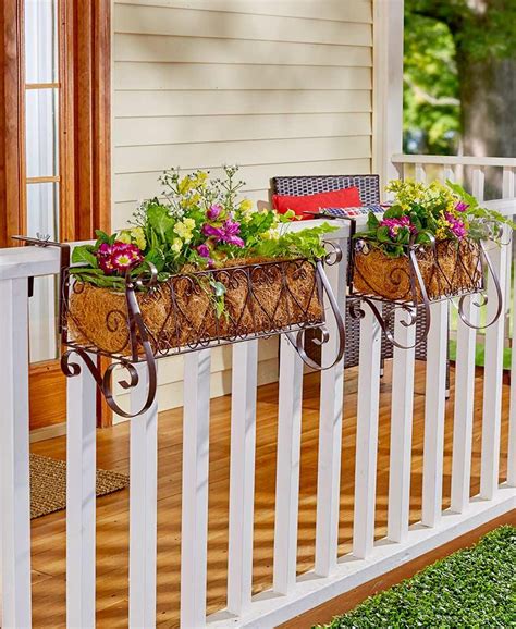 metal railing planter boxes|planter boxes for porch railings.